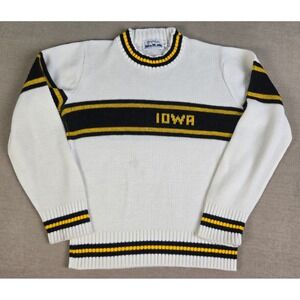 Vintage Iowa Hawkeyes Sweater Kids/Youth‎ L Knit Made USA 80s 90s NCAA